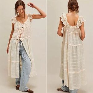 NWT Free People Micah Maxi Top in Ivory